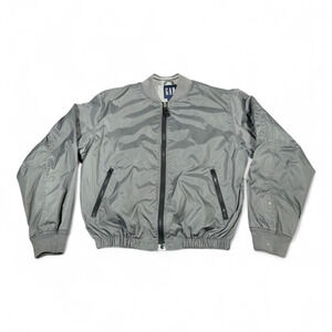 Vintage Gap Jacket Adult SMALL Gray Bomber MA1 Flight Nylon Military Y2K 90s